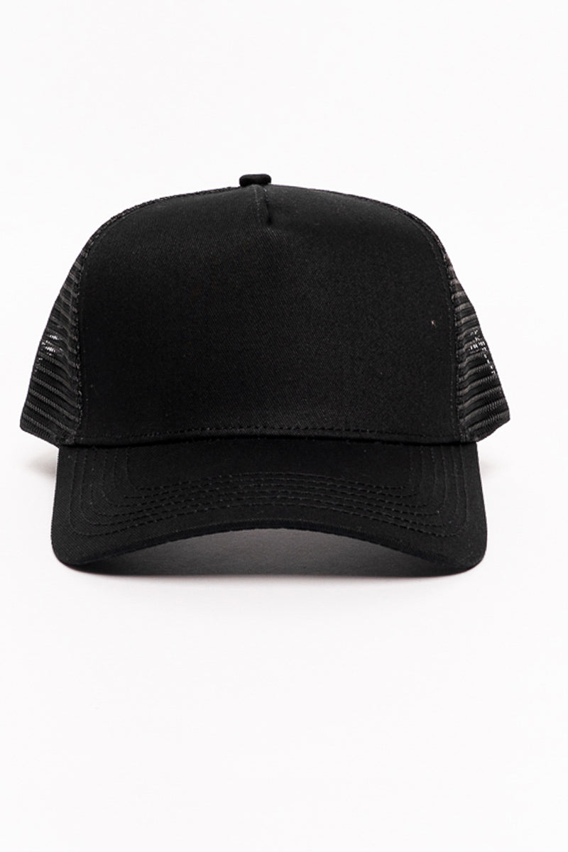 Black Mesh Trucker Cap