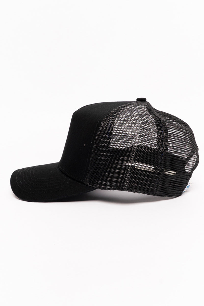 Black Mesh Trucker Cap