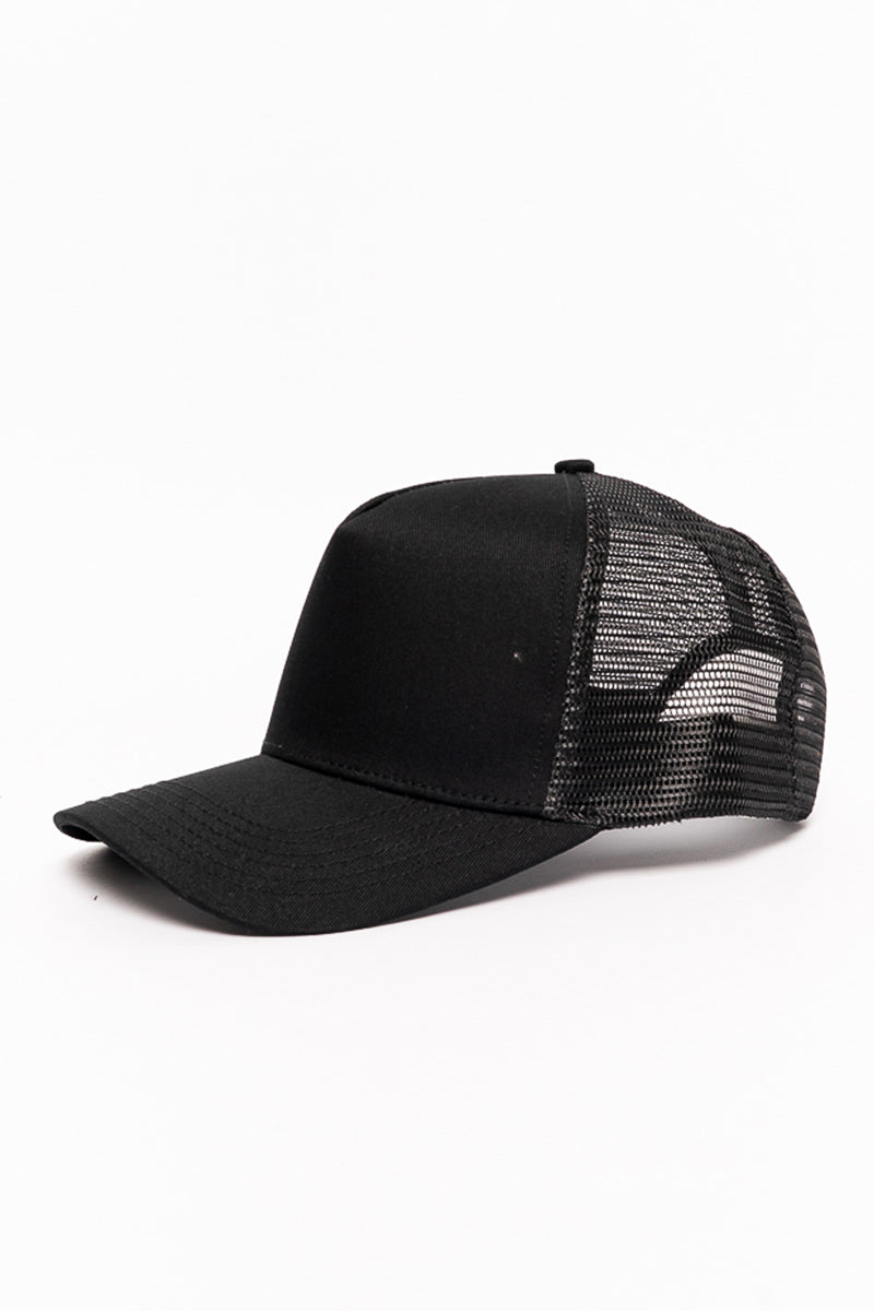 Black Mesh Trucker Cap