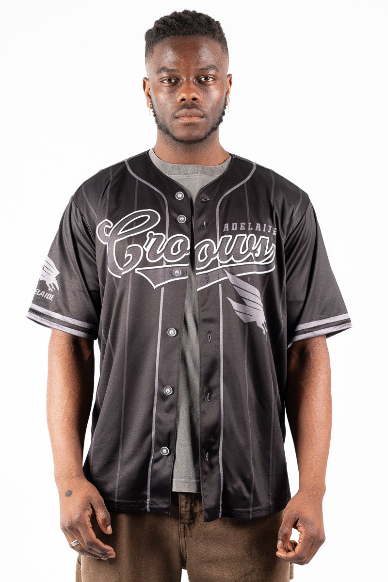 Adelaide Crows AFL Blackout Baseball Shirt