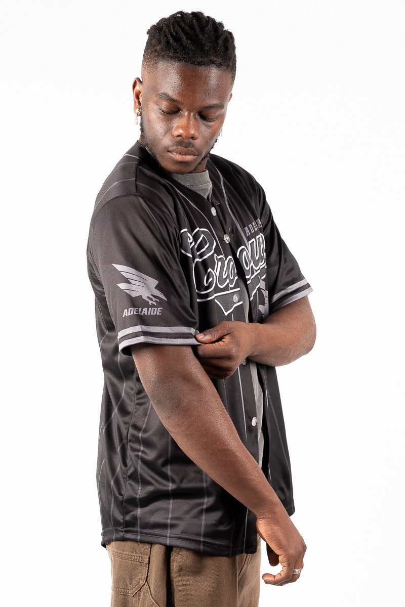 Adelaide Crows AFL Blackout Baseball Shirt