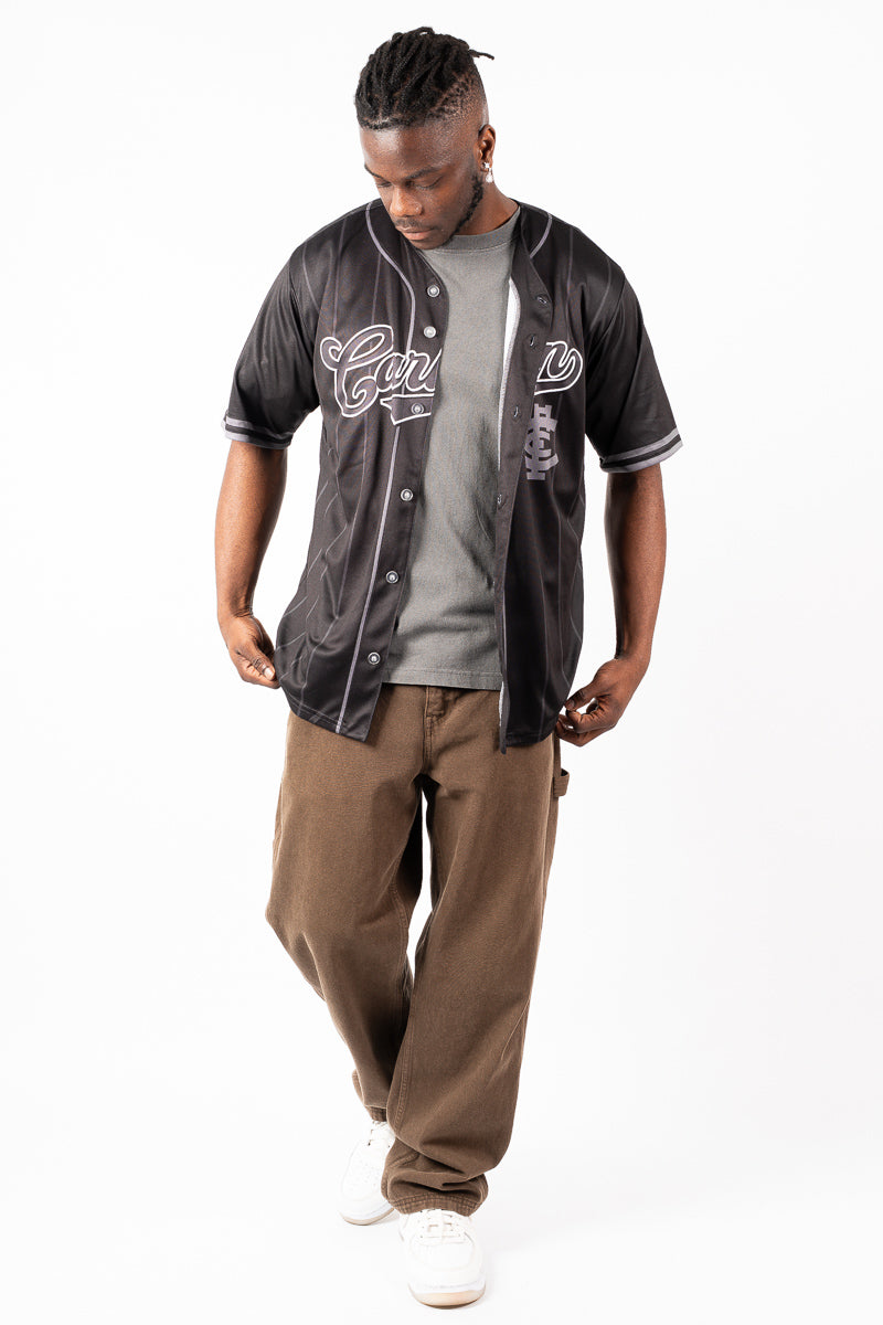 Carlton Blues AFL Blackout Baseball Shirt - Mens