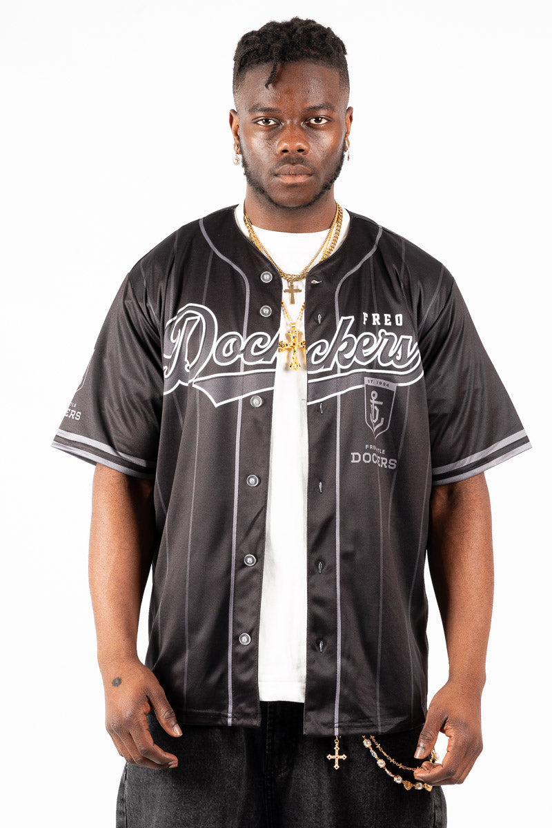 Freemantle Dockers AFL Blackout Baseball Shirt - Mens