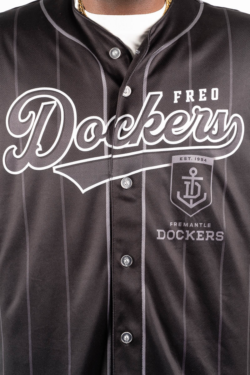 Freemantle Dockers AFL Blackout Baseball Shirt - Mens