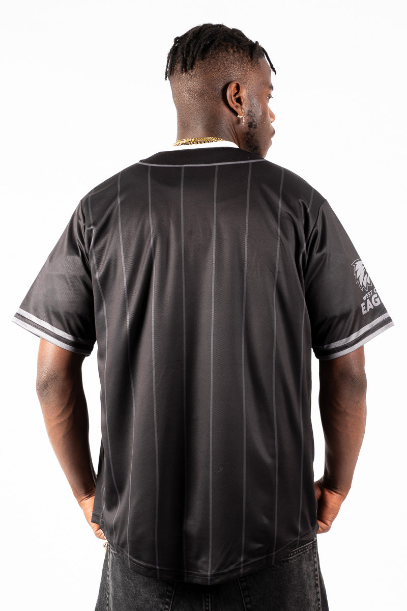 West Coast Eagles AFL Blackout Baseball Shirt - Mens