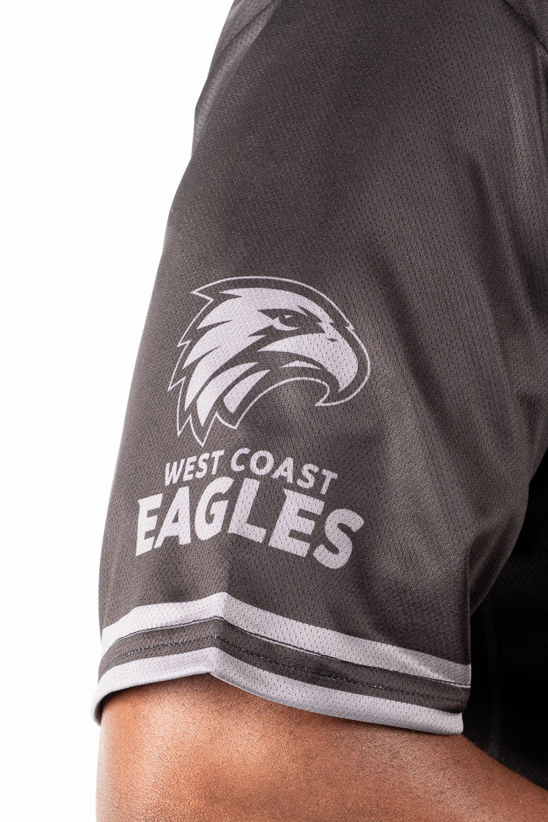 West Coast Eagles AFL Blackout Baseball Shirt - Mens