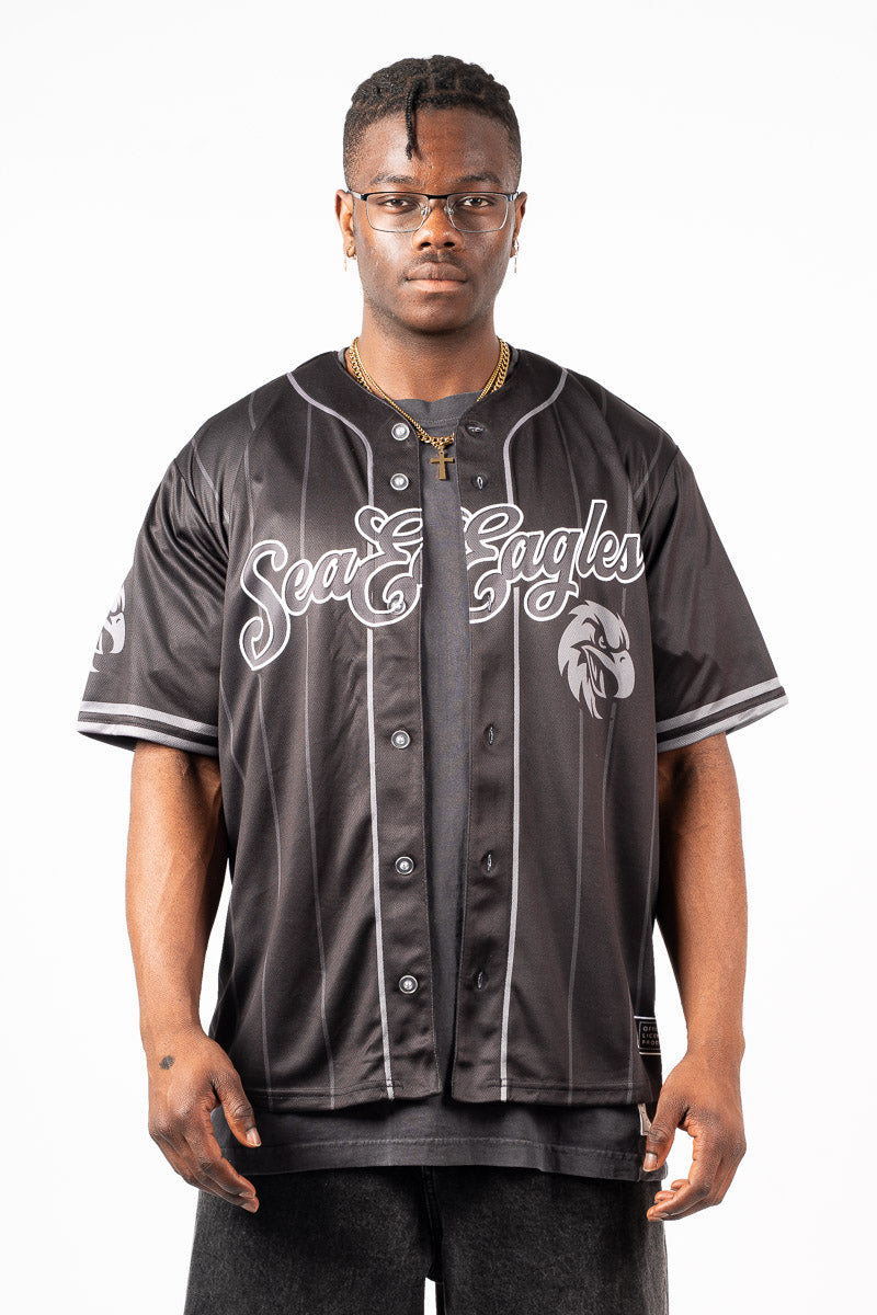 Manly Sea Eagles Blackout Baseball Shirt - Mens