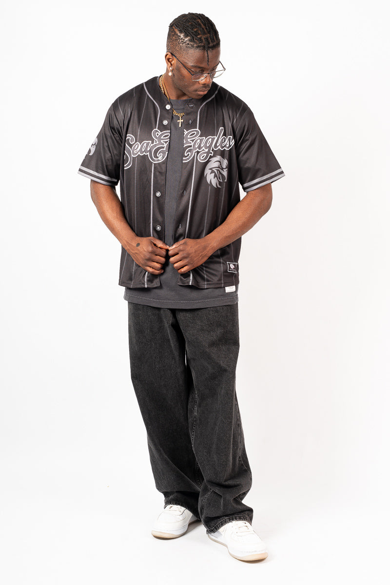 Manly Sea Eagles Blackout Baseball Shirt - Mens