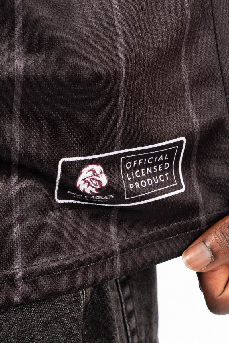 Manly Sea Eagles Blackout Baseball Shirt - Mens