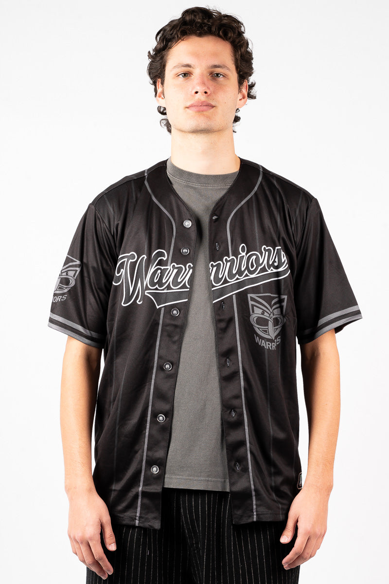 New Zealand Warriors Blackout NRL Baseball Shirt - Mens