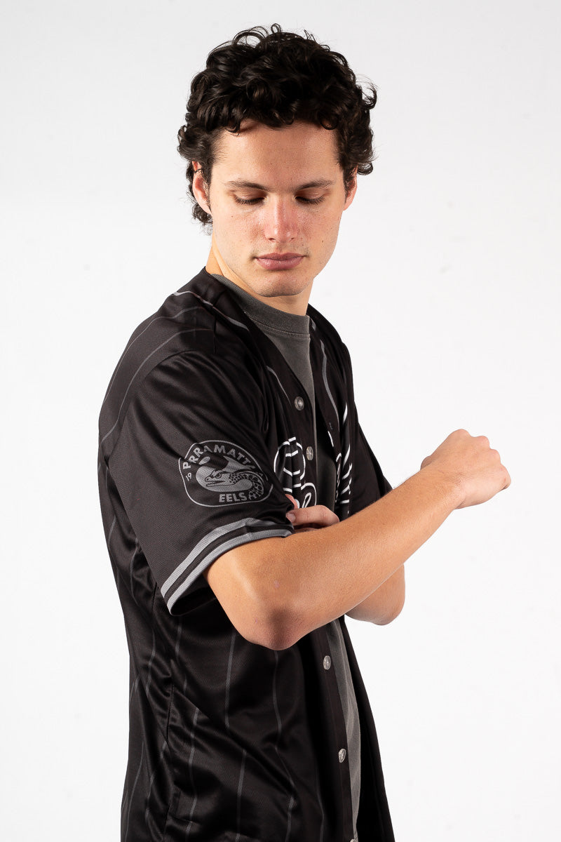 Parramatta Eels Blackout NRL Baseball Shirt - Mens