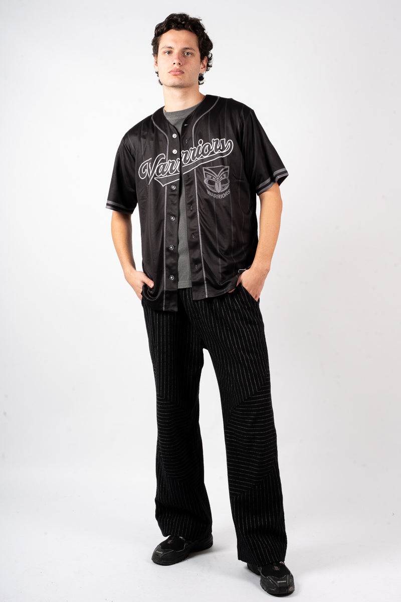 New Zealand Warriors Blackout NRL Baseball Shirt - Mens