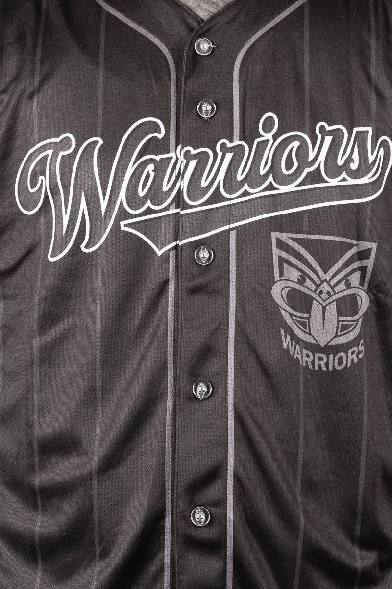 New Zealand Warriors Blackout NRL Baseball Shirt - Mens