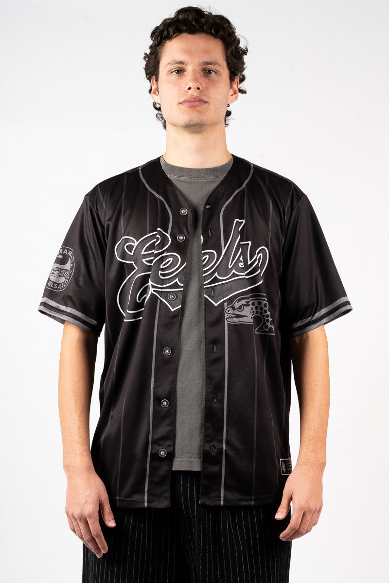 Parramatta Eels Blackout NRL Baseball Shirt - Mens