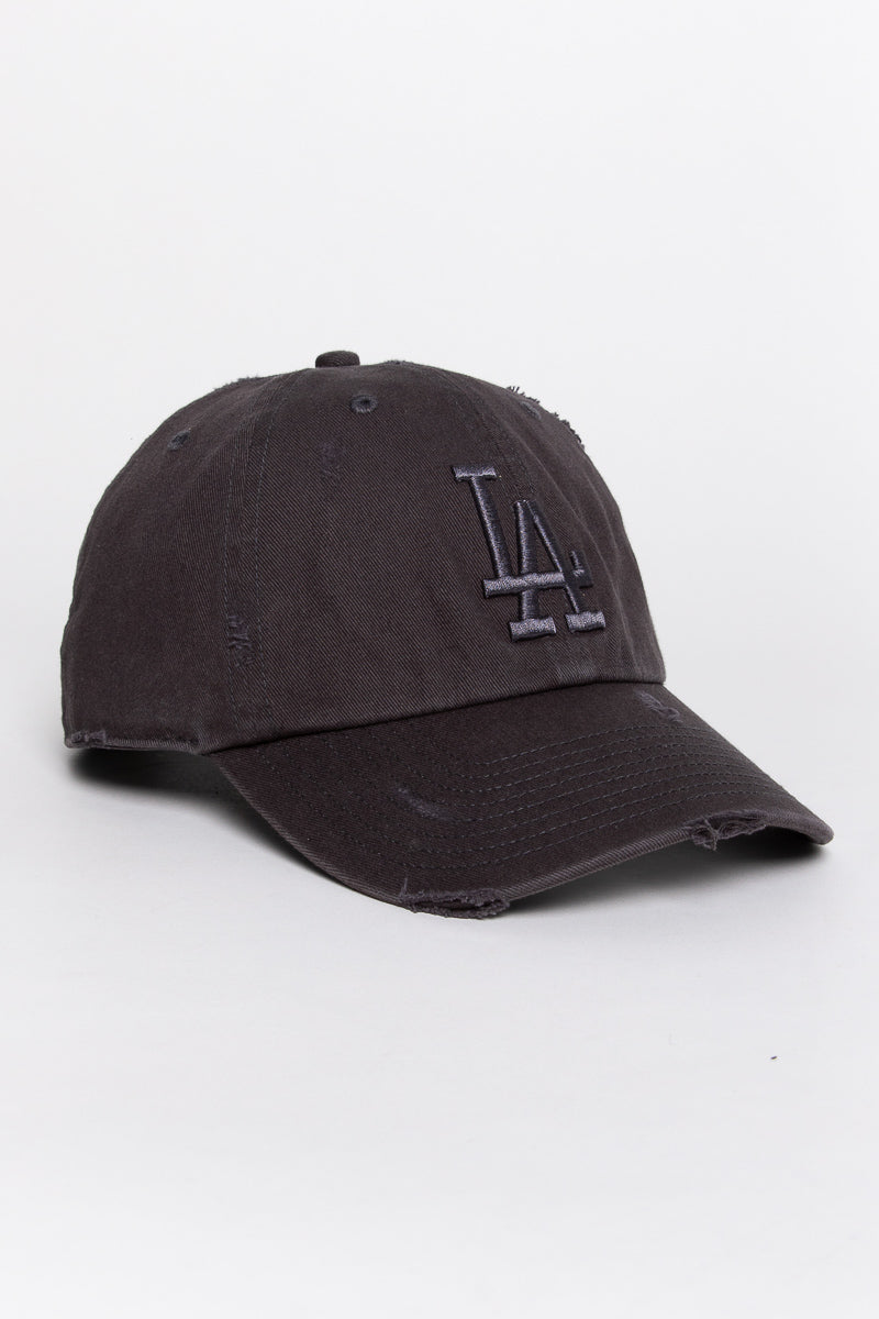 LA Dodgers Distressed Dark Charcoal 47 Clean Up Cap