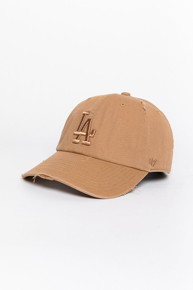 LA Dodgers Distressed Camel 47 Clean Up Cap