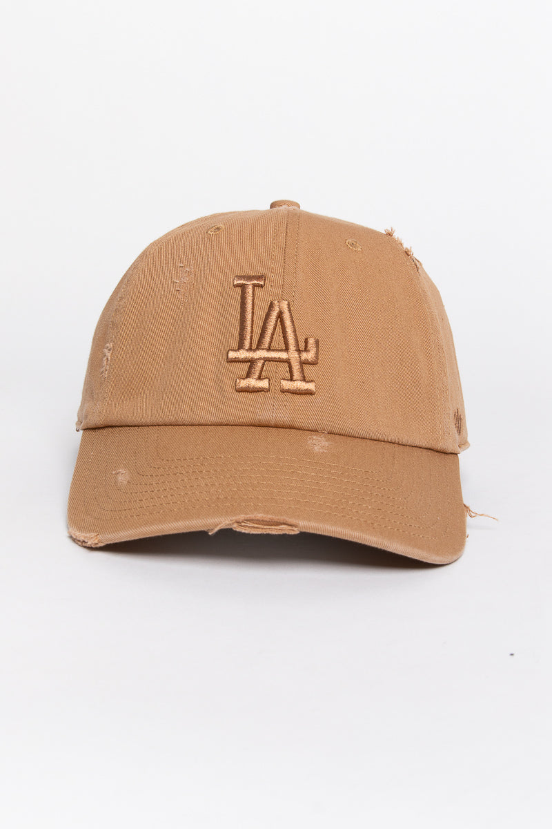 LA Dodgers Distressed Camel 47 Clean Up Cap