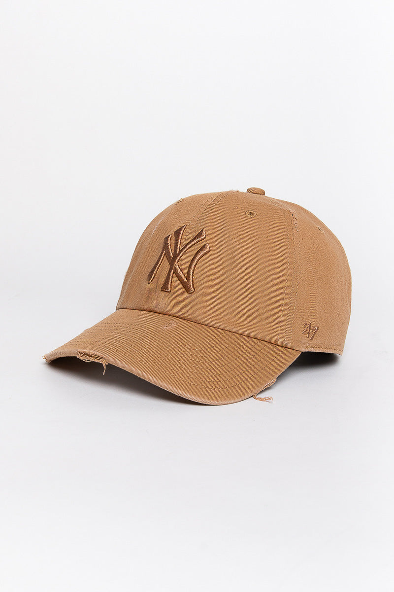 NY Yankees Distressed Camel 47 Clean Up Cap