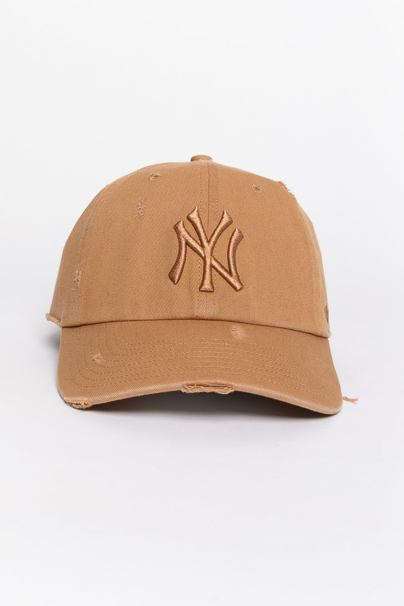 NY Yankees Distressed Camel 47 Clean Up Cap