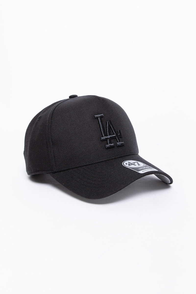L.A Dodgers Core MVP Pinch Crown Snapback in Black/Black - Womens