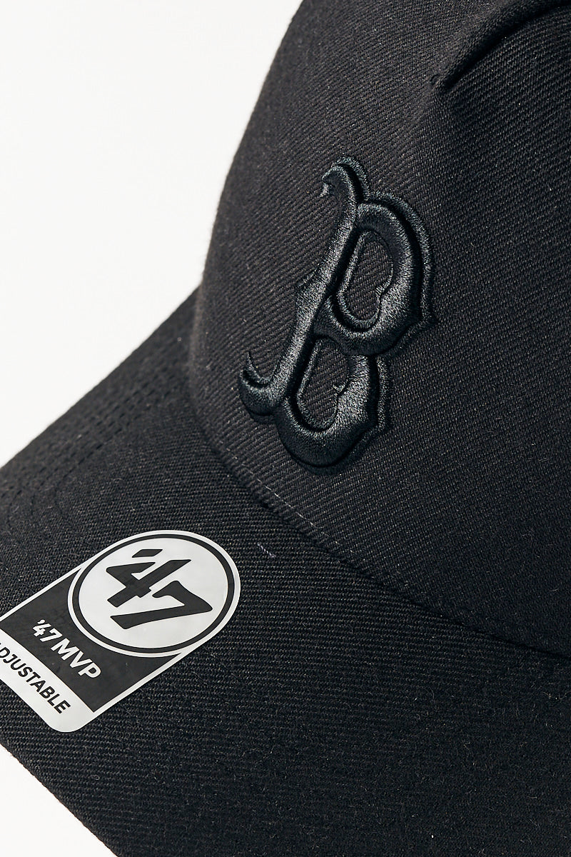 Boston Red Sox Core MVP Pinch Crown Snapback in Black/Black - Mens