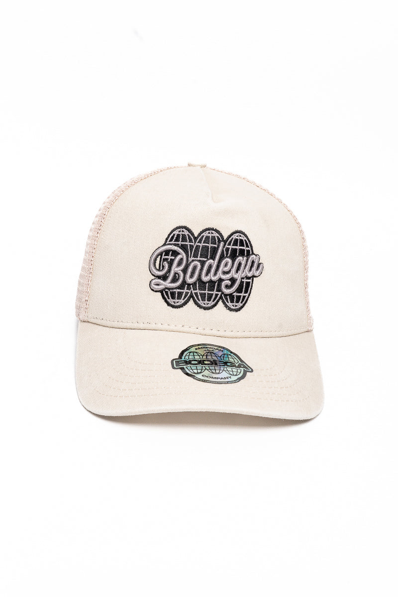 American Bodega Globe Bone Trucker Cap - Mens