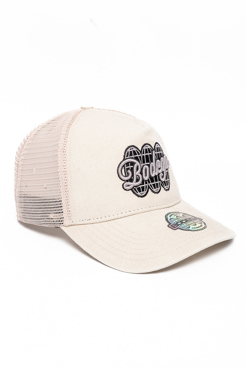 American Bodega Globe Bone Trucker Cap - Mens