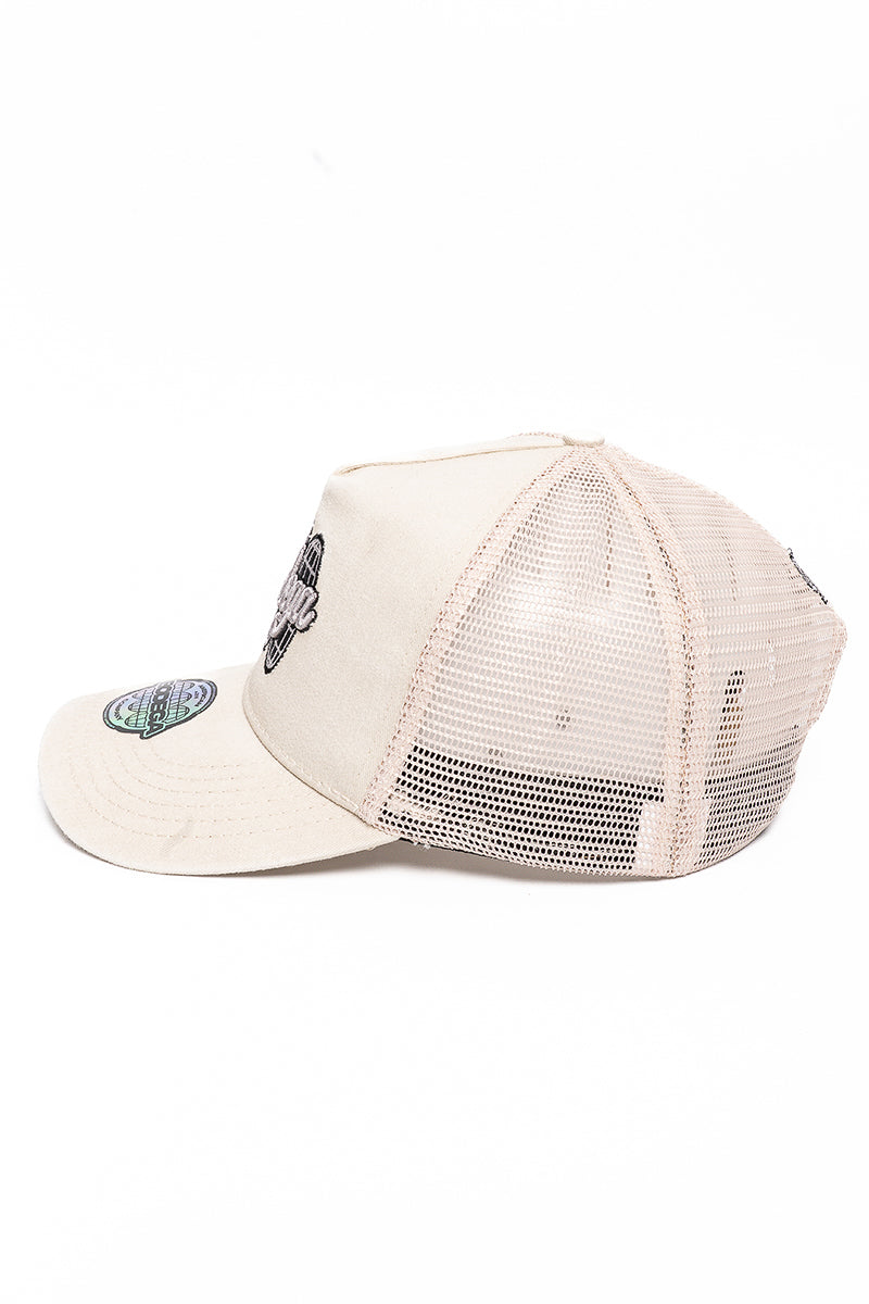 American Bodega Globe Bone Trucker Cap - Mens