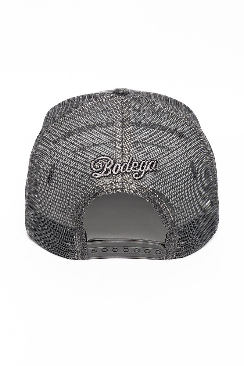 American Bodega Globe Washed Black Trucker Cap  - Mens