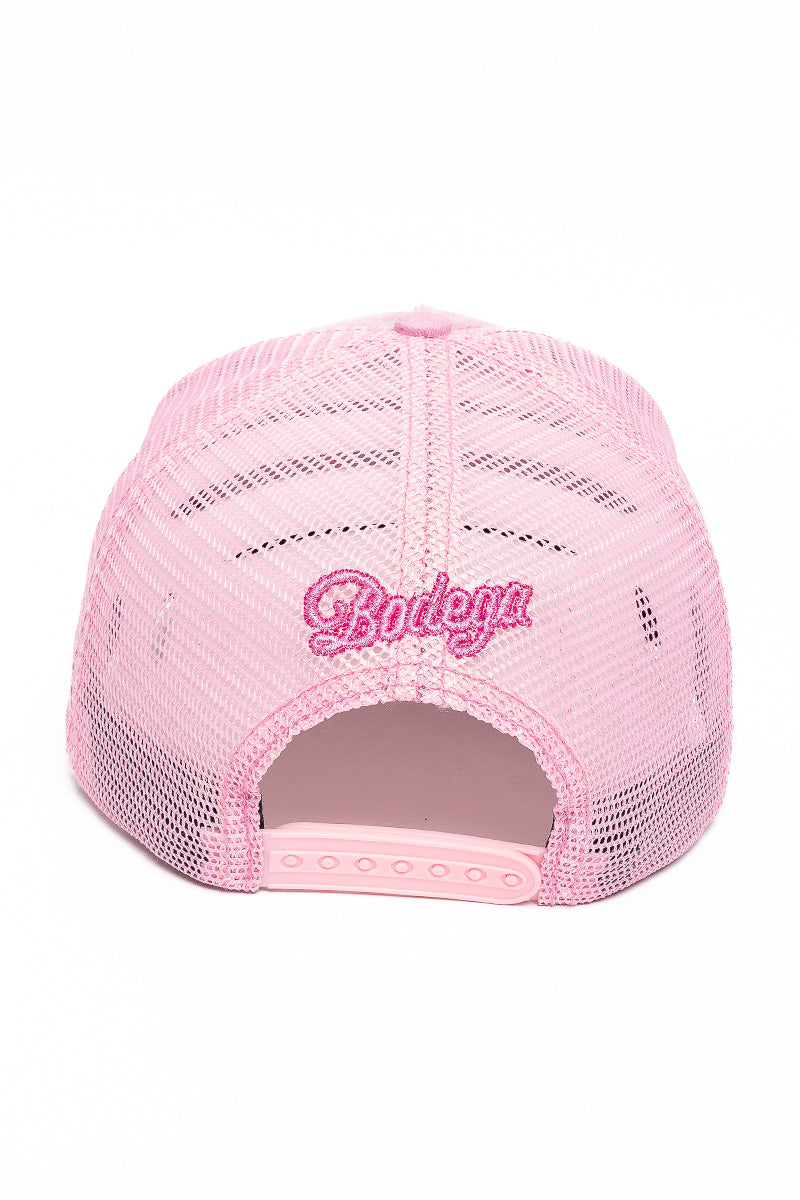 American Bodega Globe Washed Pink Trucker Cap - Mens