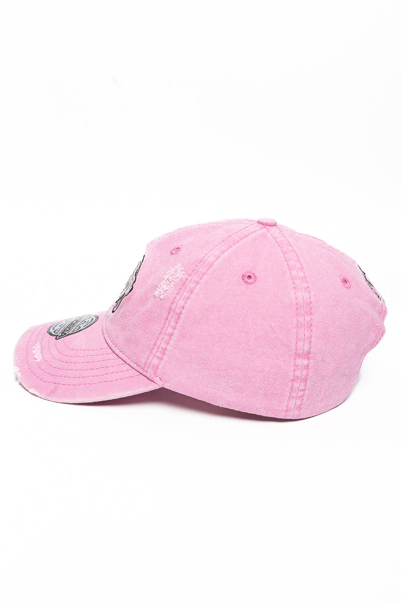 American Bodega Globe Washed Pink Distressed Cap - Mens