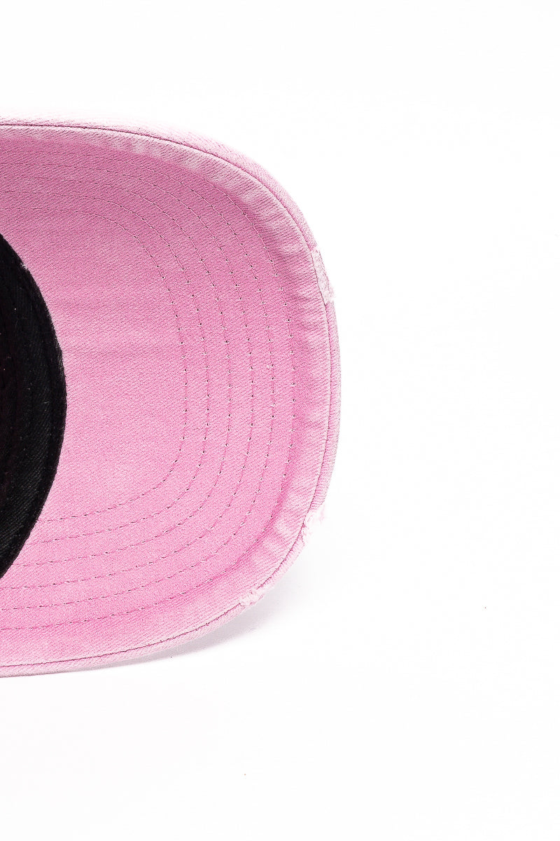 American Bodega Globe Washed Pink Distressed Cap - Mens
