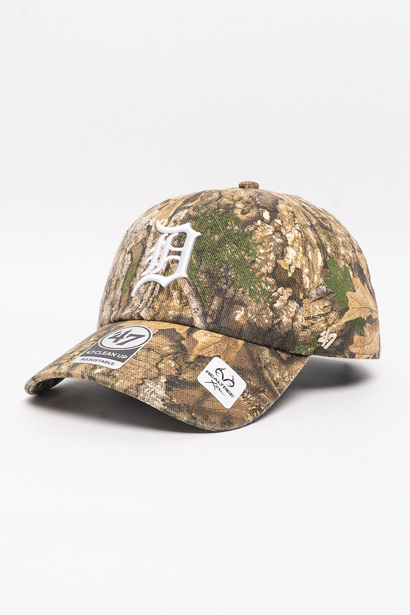 Detroit Tigers Realtree Camo Clean Up Cap - Mens