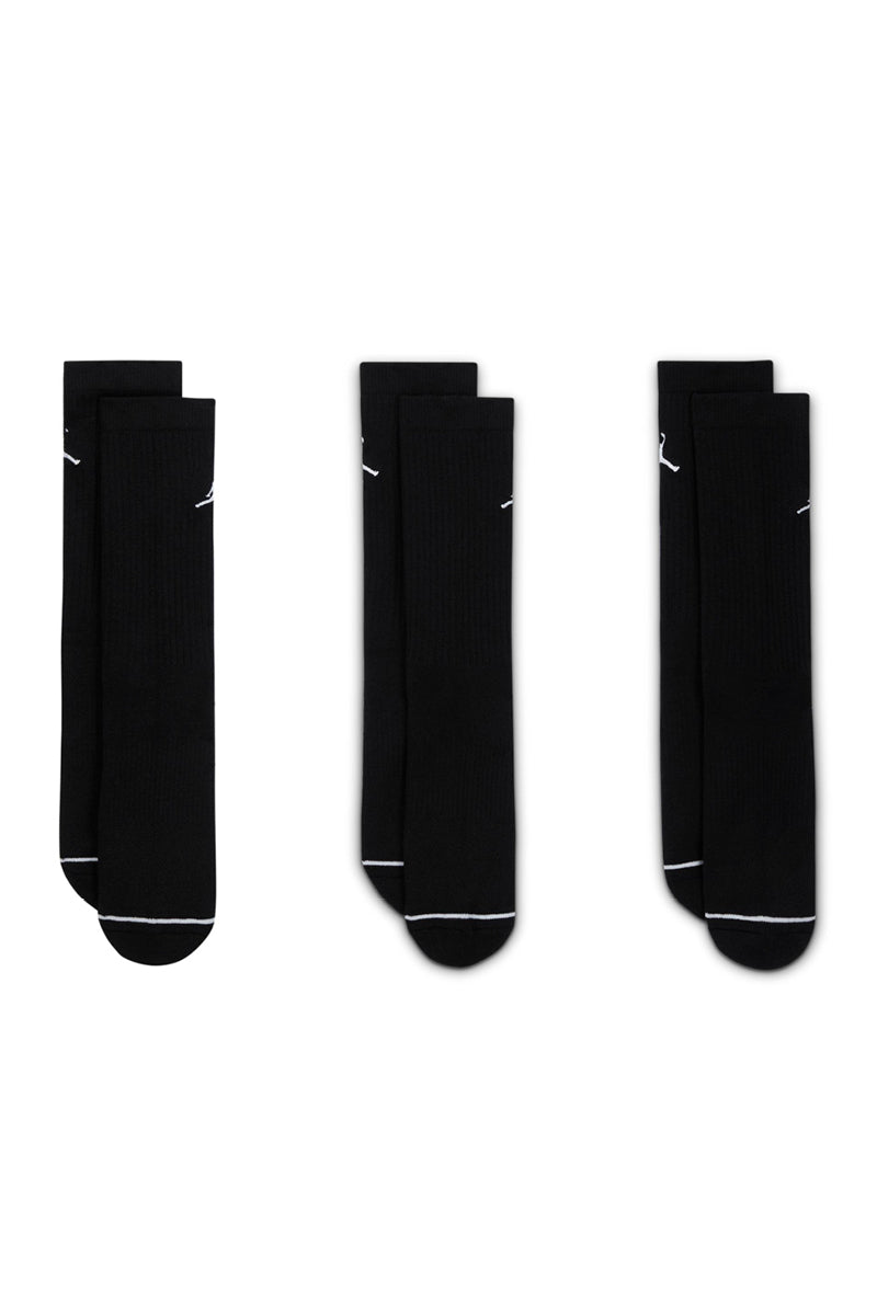 Jordan 3 Pack Everyday Crew Socks in Black - Mens