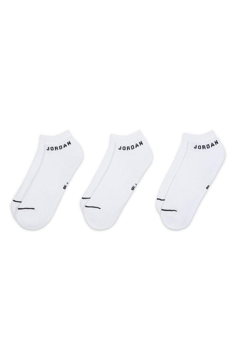 Jordan 3 Pack Everyday No-Show Socks in White - Mens