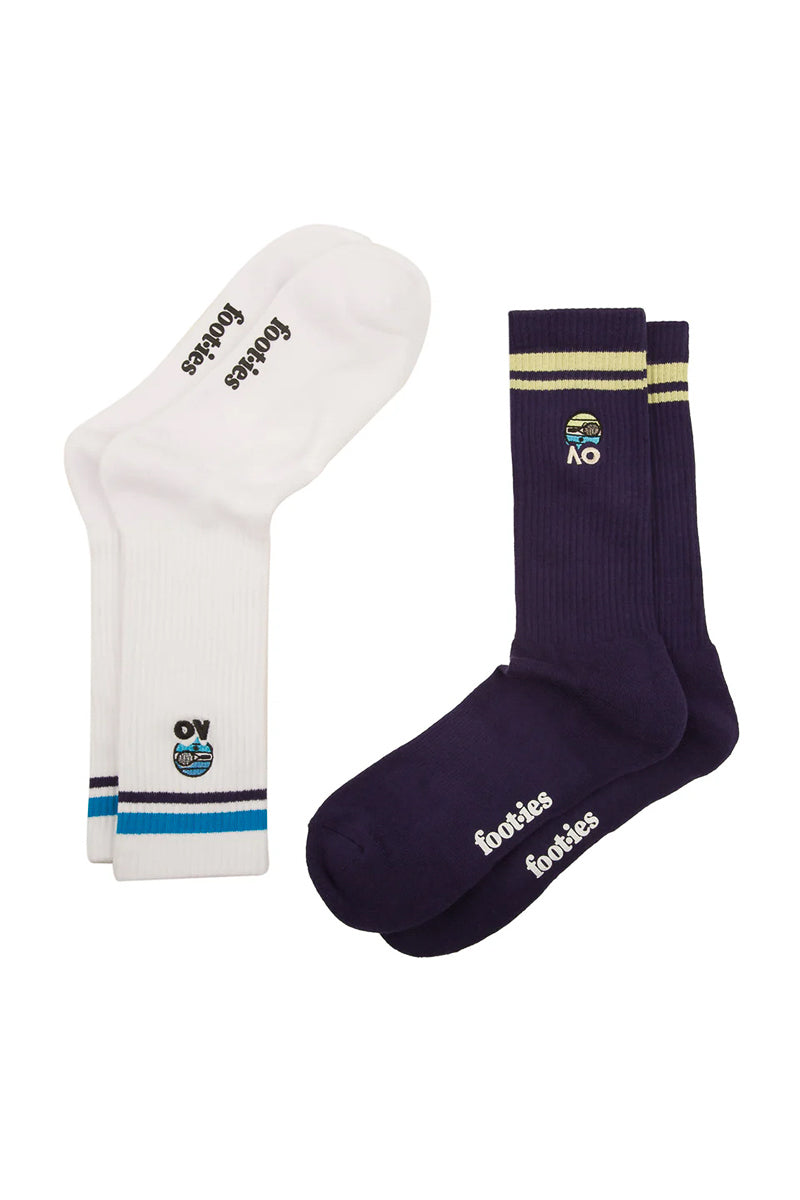 Australian Open Sunset Racket 2 Pack Socks