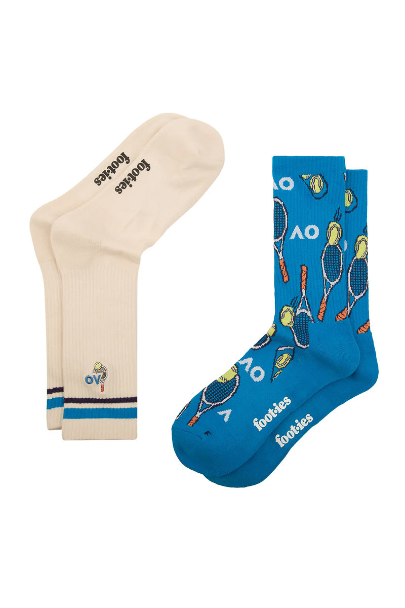 Australian Open Tennis Time 2 Pack Socks - Womens