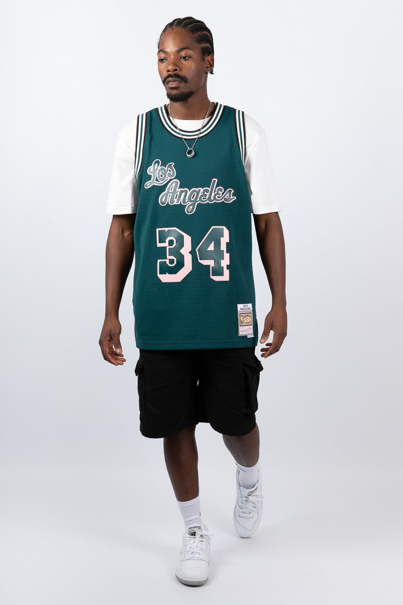 Shaquille O'Neal LA Lakers Deep Emerald Hardwood Classic Swingman Jersey - Mens