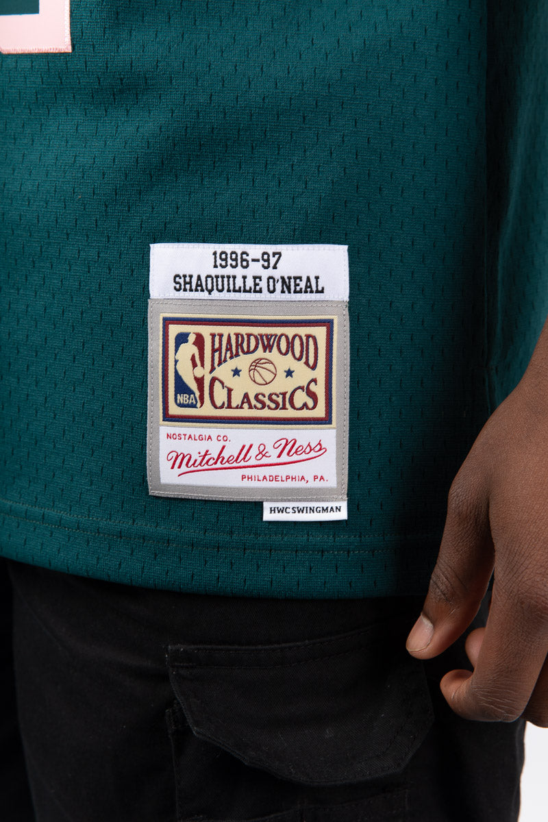 Shaquille O'Neal LA Lakers Deep Emerald Hardwood Classic Swingman Jersey - Mens