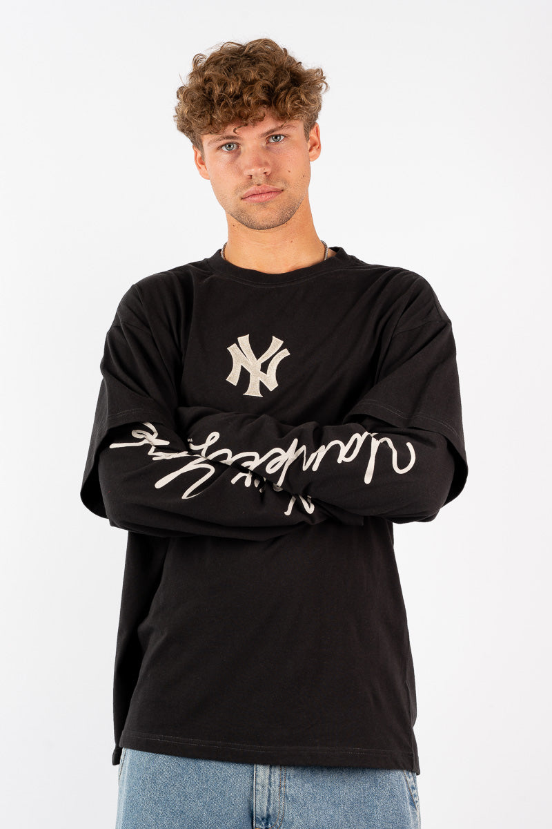 NY Yankees Script Layer Long-Sleeve Tee