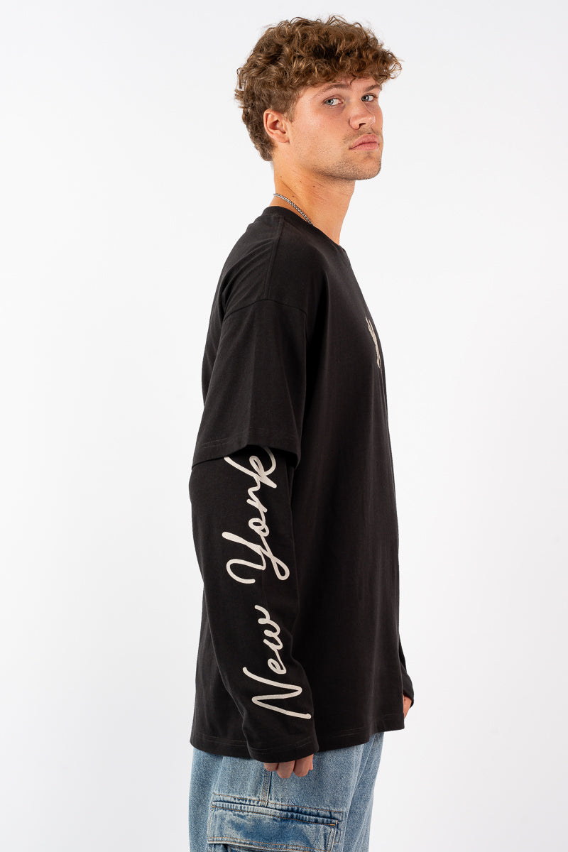 NY Yankees Script Layer Long-Sleeve Tee