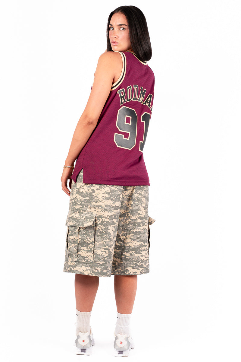 Chicago Bulls Rodman Burgundy Hardwood Classic Swingman Jersey