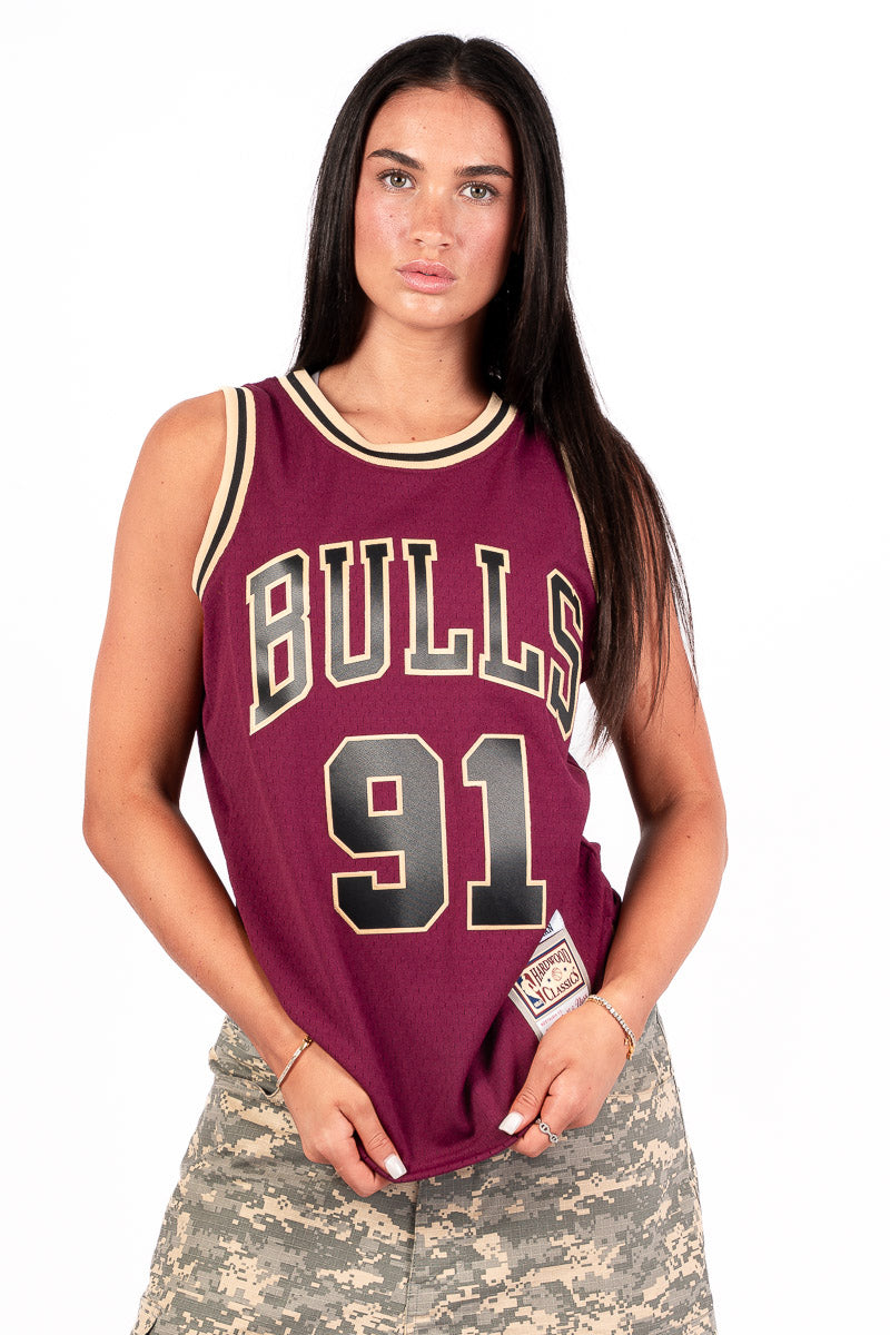 Chicago Bulls Rodman Burgundy Hardwood Classic Swingman Jersey