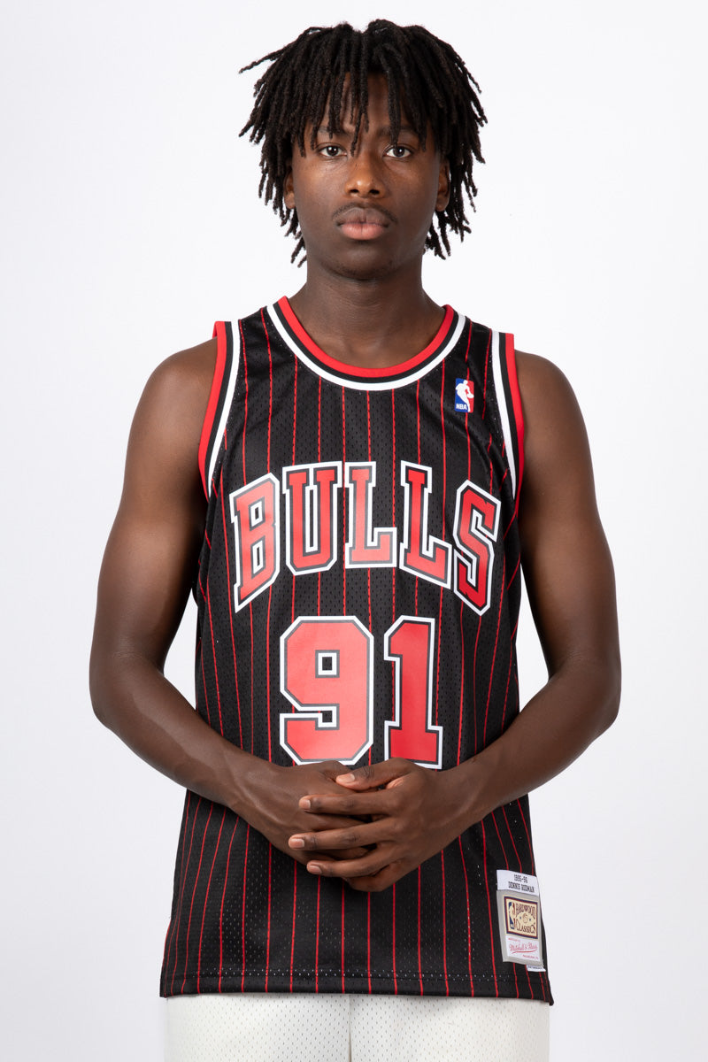Dennis Rodman 1995-96 Hardwood Classic NBA Swingman Jersey- Mens Black - Mens
