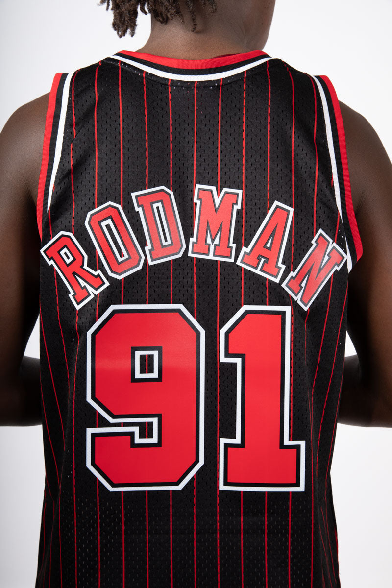 Dennis Rodman 1995-96 Hardwood Classic NBA Swingman Jersey- Mens Black - Mens