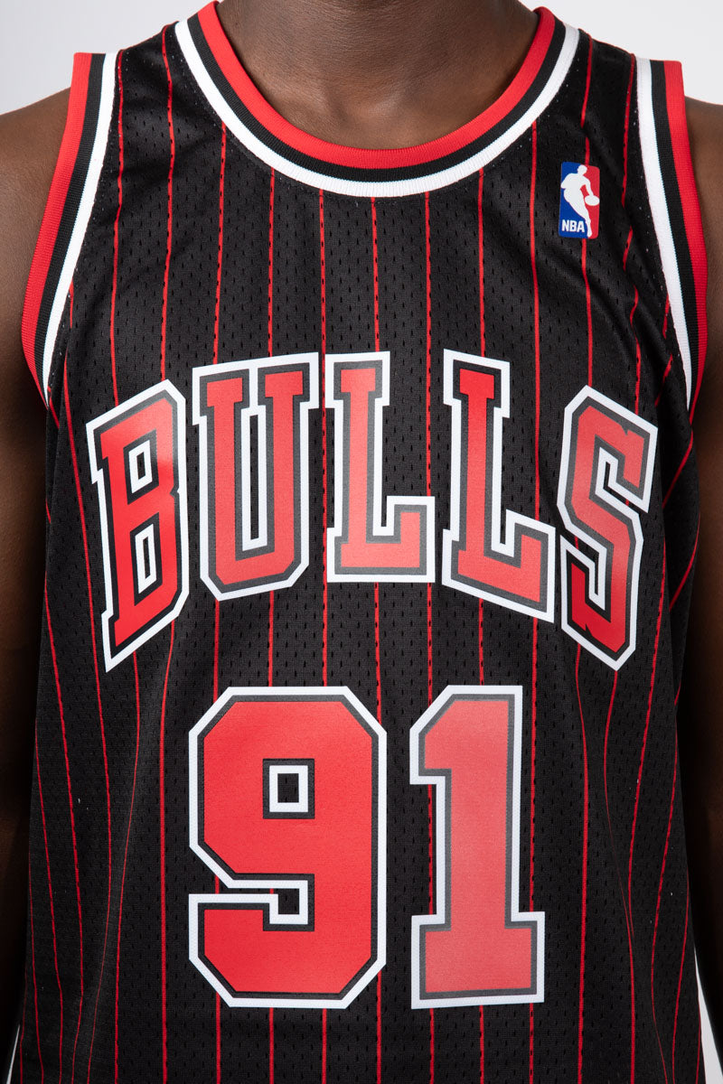 Dennis Rodman 1995-96 Hardwood Classic NBA Swingman Jersey- Mens Black - Mens