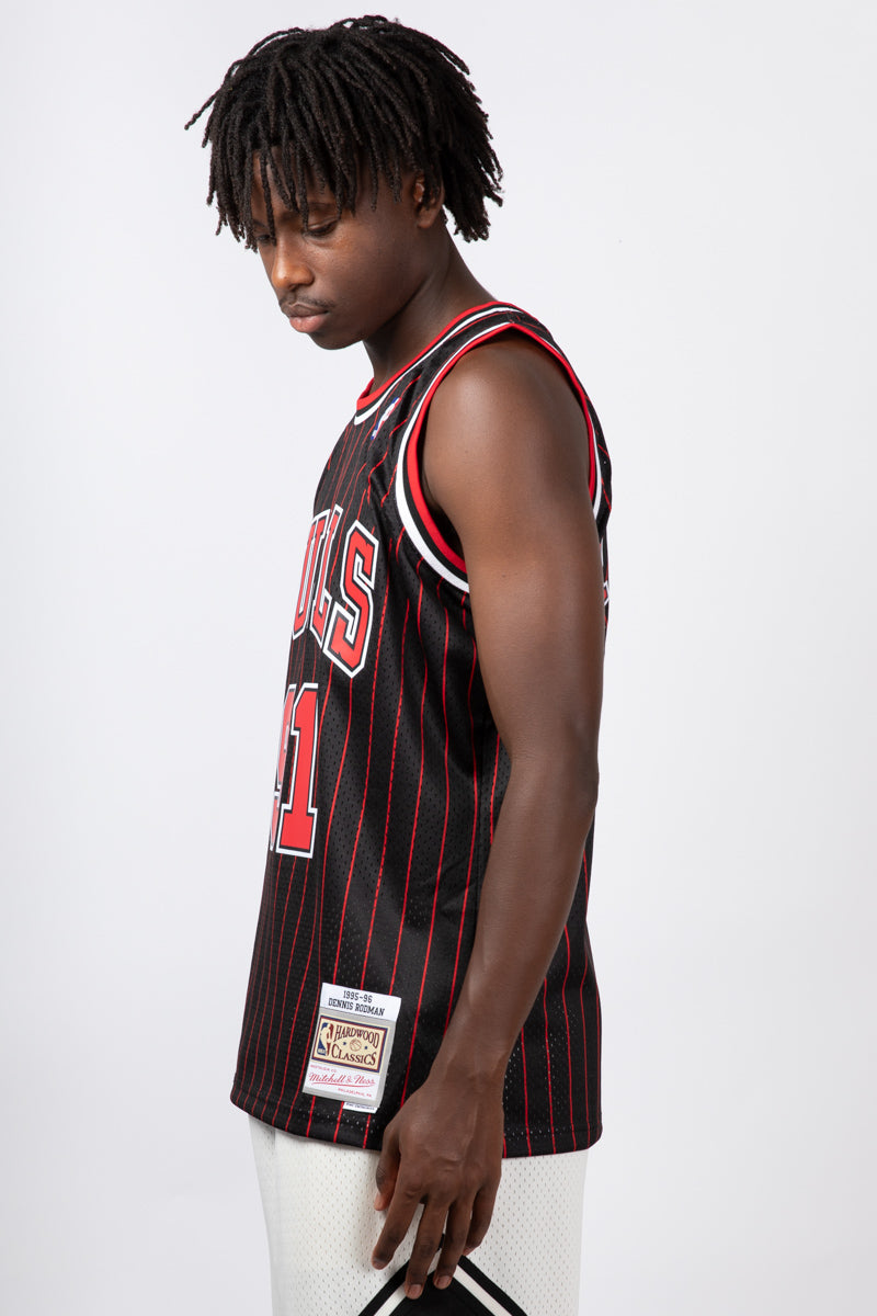 Dennis Rodman 1995-96 Hardwood Classic NBA Swingman Jersey- Mens Black - Mens