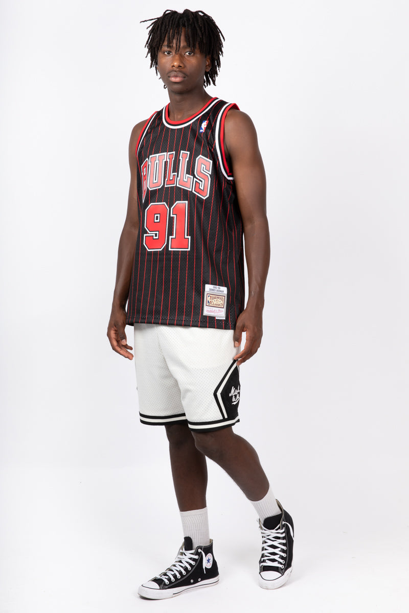 Dennis Rodman 1995-96 Hardwood Classic NBA Swingman Jersey- Mens Black - Mens