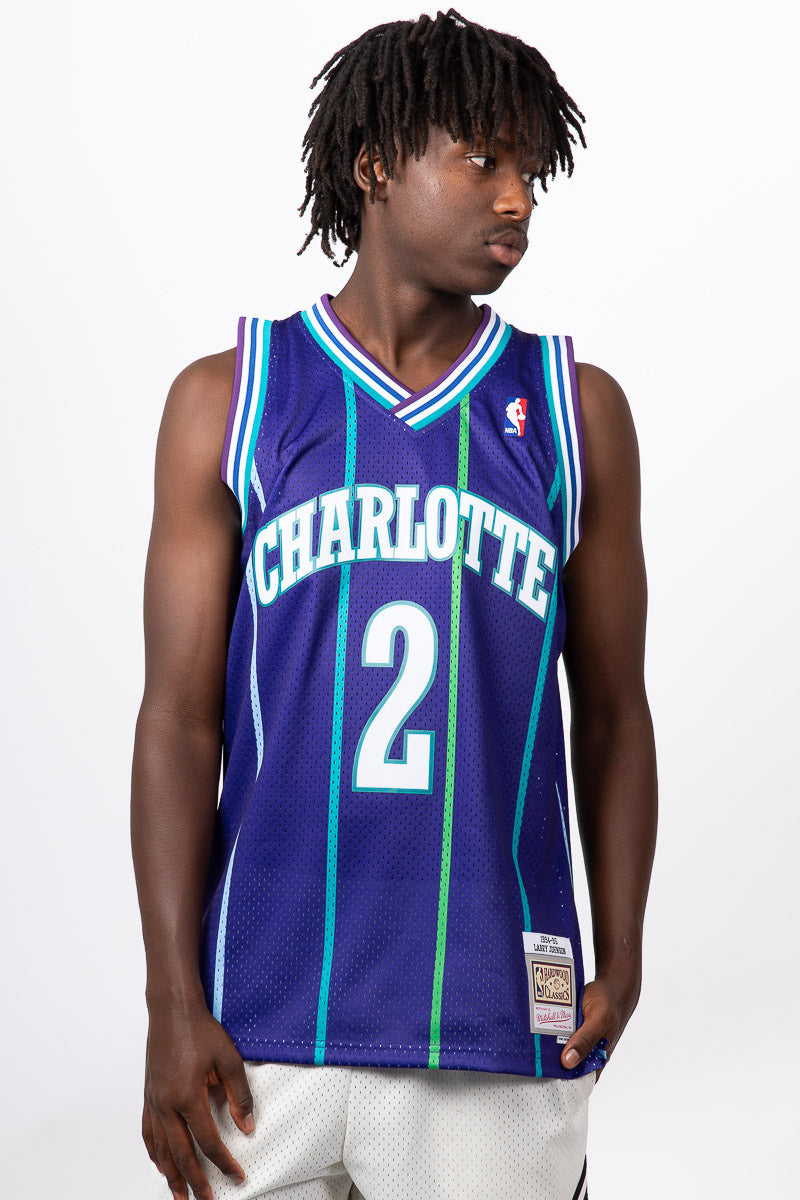 Larry Johnson Charlotte Hornets 92-93 Hardwood Classic Swingman Jersey - Mens