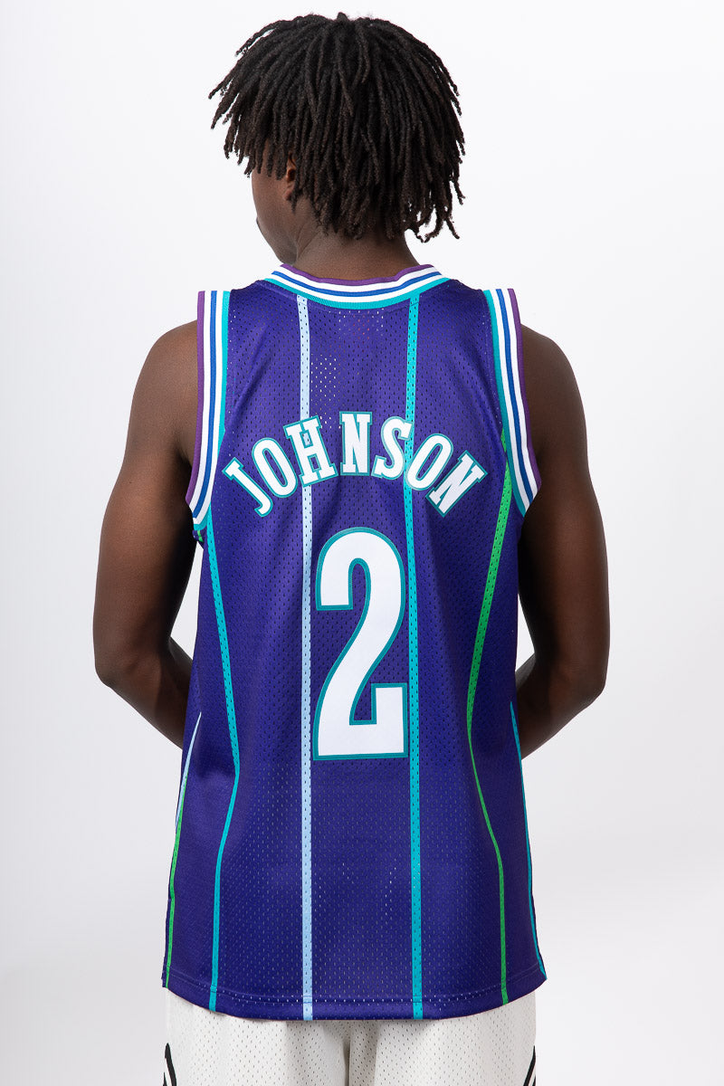 Larry Johnson Charlotte Hornets 92-93 Hardwood Classic Swingman Jersey - Mens